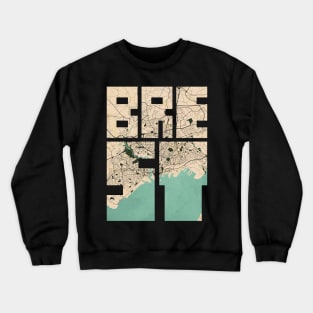 Brest, France City Map Typography - Vintage Crewneck Sweatshirt